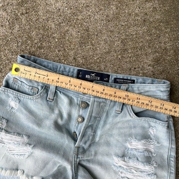Hollister High Rise Mom Shorts 3”  Button Fly Size 25 destroyed 100% Cotton - Picture 6 of 9